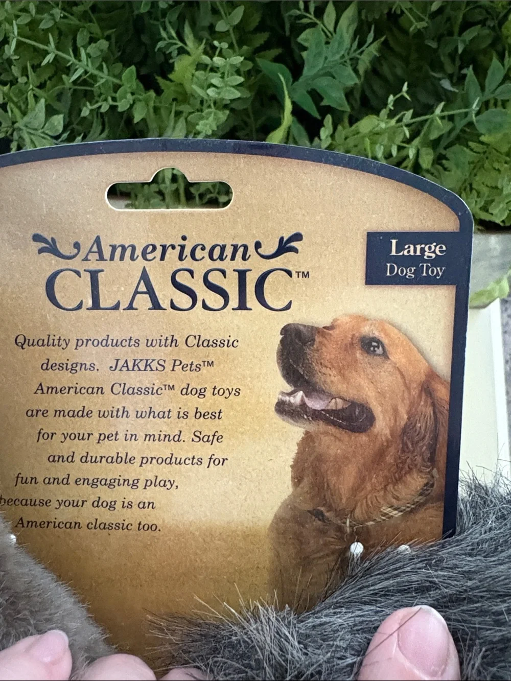 American Classic Large Dog Squeaky Fuzzy gray Squirrel Toy NEW in Package